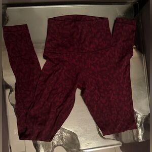 Lululemon Seamless High-Waist Burgundy Active Leggings